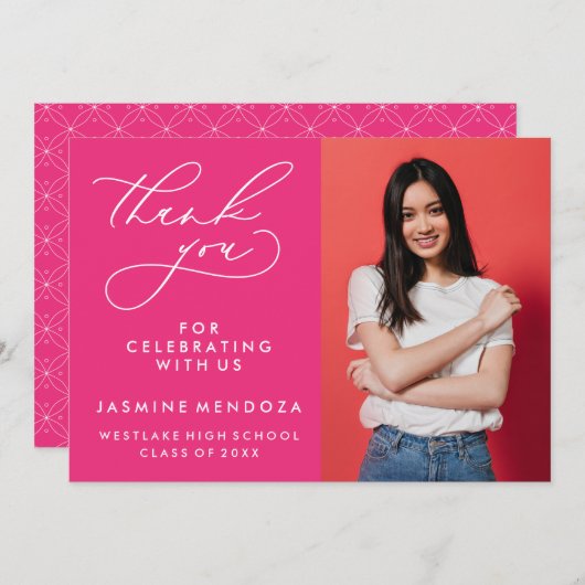 MERCI SIMPLE DE GRADUATION DE CALLIGRAPHIE SIMPLE (Devant / Derrière)