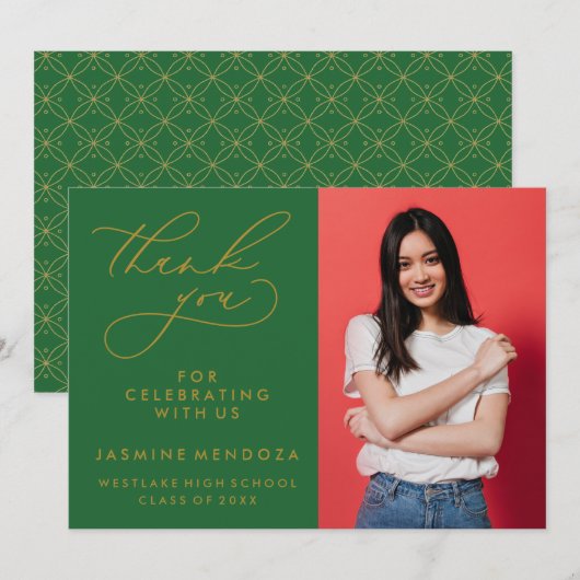 MERCI SIMPLE DE GRADUATION DE CALLIGRAPHIE SIMPLE (Devant / Derrière)