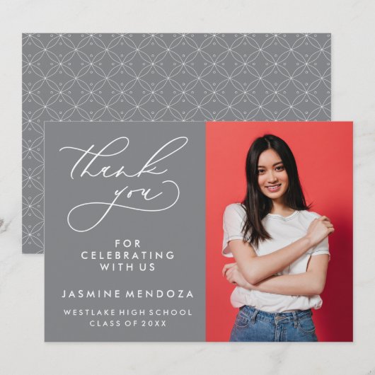 MERCI SIMPLE DE GRADUATION DE CALLIGRAPHIE SIMPLE (Devant / Derrière)