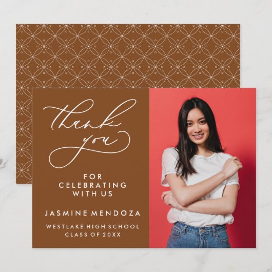 MERCI SIMPLE DE GRADUATION DE CALLIGRAPHIE SIMPLE (Devant / Derrière)