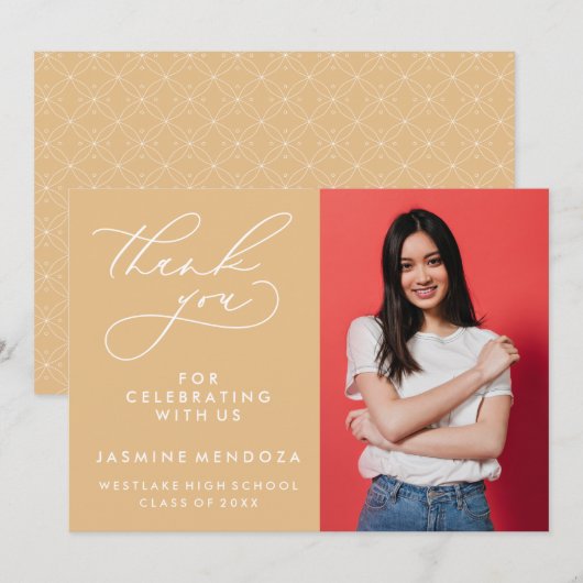 MERCI SIMPLE DE GRADUATION DE CALLIGRAPHIE SIMPLE (Devant / Derrière)