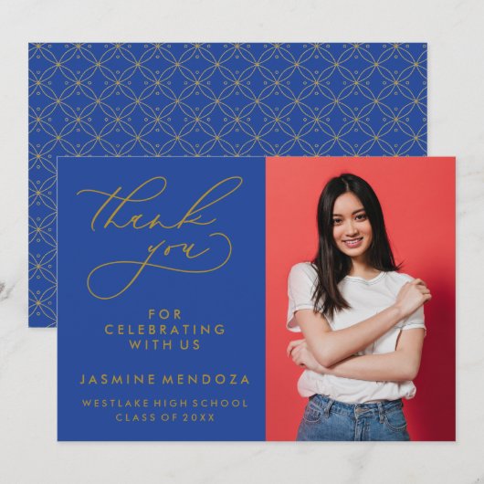 MERCI SIMPLE DE GRADUATION DE CALLIGRAPHIE SIMPLE (Devant / Derrière)