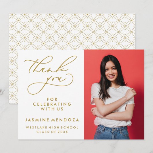 MERCI SIMPLE DE GRADUATION DE CALLIGRAPHIE SIMPLE (Devant / Derrière)