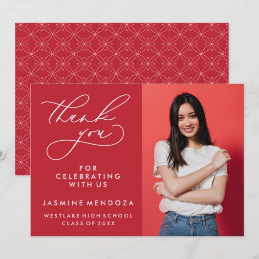 MERCI SIMPLE DE GRADUATION DE CALLIGRAPHIE SIMPLE (Devant / Derrière)