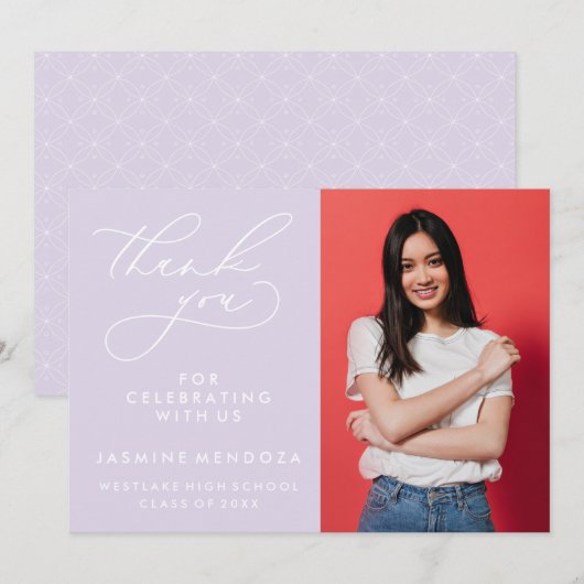 MERCI SIMPLE DE GRADUATION DE CALLIGRAPHIE SIMPLE (Devant / Derrière)