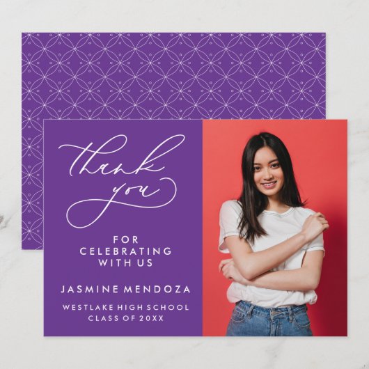 MERCI SIMPLE DE GRADUATION DE CALLIGRAPHIE SIMPLE (Devant / Derrière)