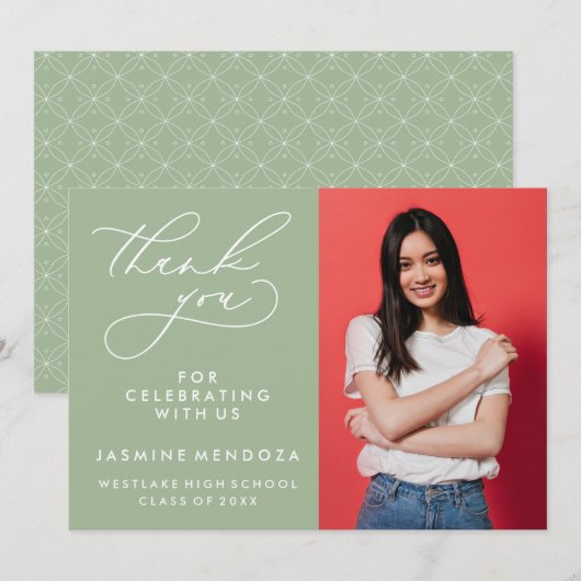 MERCI SIMPLE DE GRADUATION DE CALLIGRAPHIE SIMPLE (Devant / Derrière)