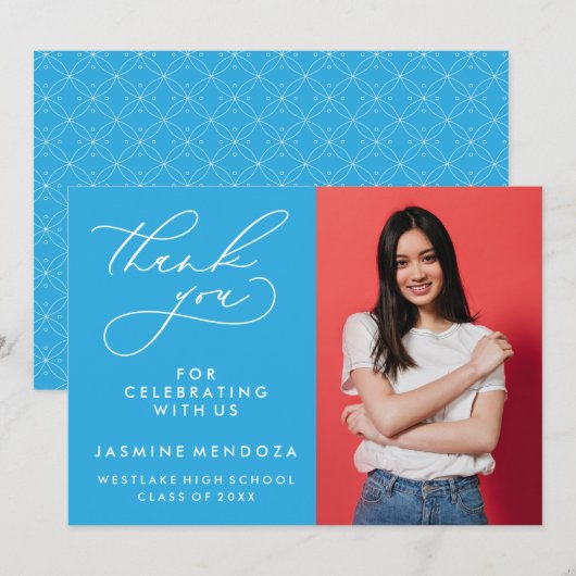 MERCI SIMPLE DE GRADUATION DE CALLIGRAPHIE SIMPLE (Devant / Derrière)