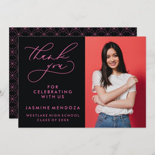 MERCI SIMPLE DE GRADUATION DE CALLIGRAPHIE SIMPLE (Devant / Derrière)