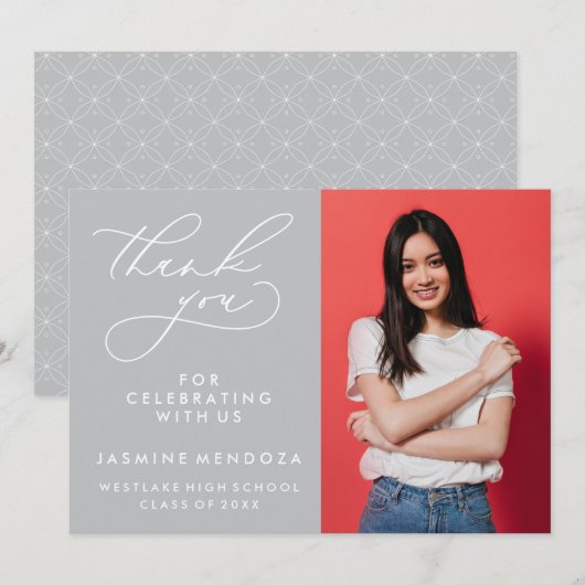 MERCI SIMPLE DE GRADUATION DE CALLIGRAPHIE SIMPLE (Devant / Derrière)