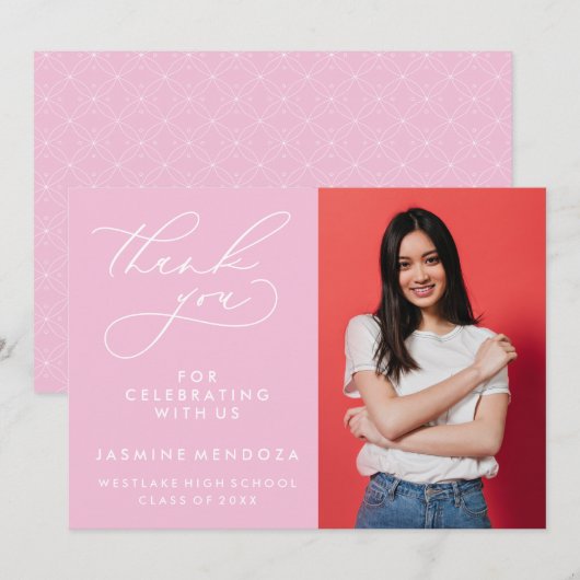 MERCI SIMPLE DE GRADUATION DE CALLIGRAPHIE SIMPLE (Devant / Derrière)