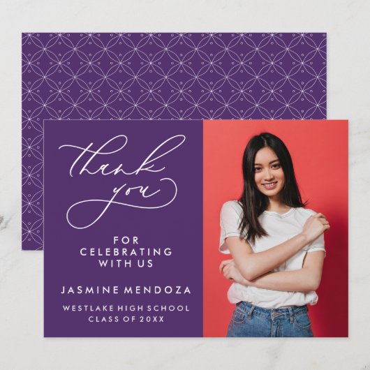 MERCI SIMPLE DE GRADUATION DE CALLIGRAPHIE SIMPLE (Devant / Derrière)