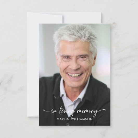 Merci simple de script photo funéraire (Dos)