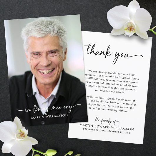 Merci simple de script photo funéraire