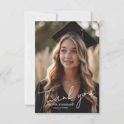Merci simple et moderne de la graduation photo (Devant)