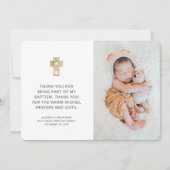 Merci simple et moderne de photo croisé Baptême (Devant)