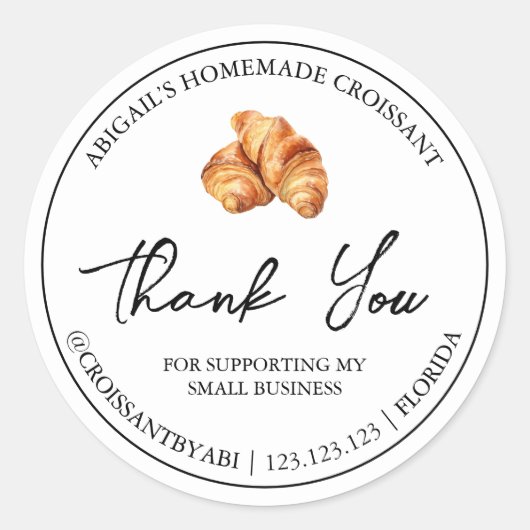 Merci simple fait maison Croissant Étiquette (Devant)