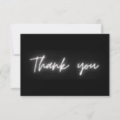 Merci Simple Moderne Écriture Néon Noir et Blanc (Devant)
