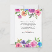 Merci simple Religieux avec Croix Aquarelle (Dos)