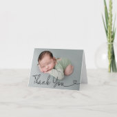 Merci simple Script Faire-part photo bébé (Devant)