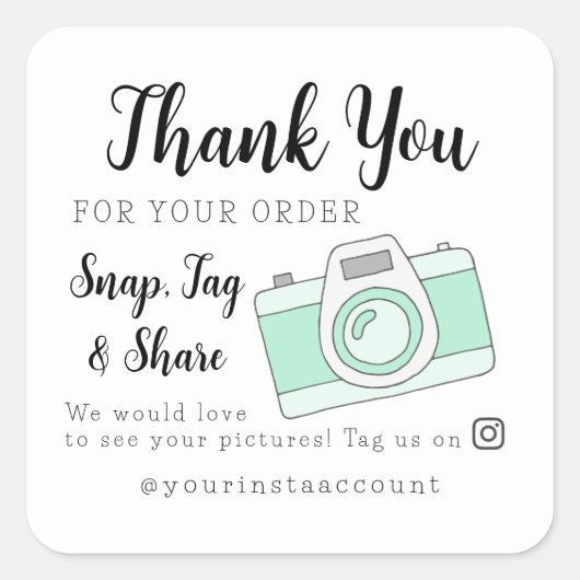 Merci Snap Balise et partage Social Media Sticker (Devant)