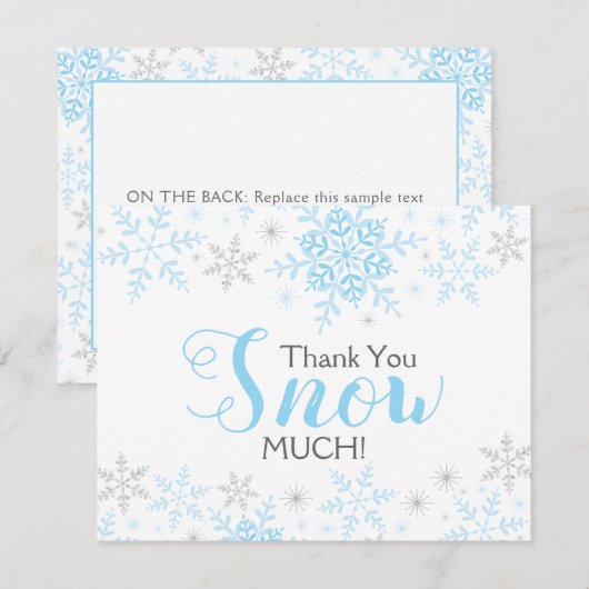 Merci SNOW Beaucoup Bleu Baby Boy Douche Carte Not (Devant / Derrière)