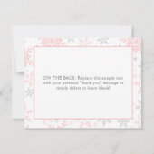 Merci SNOW beaucoup rose Baby shower carte de note (Dos)
