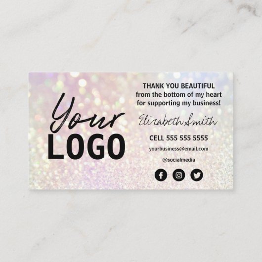 Merci Sparkly Pour Vos Cartes De Commande Rose Gol (Dos)