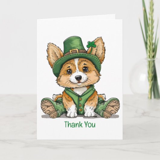 Merci St. Patrick's Day Corgi Chien (Devant)