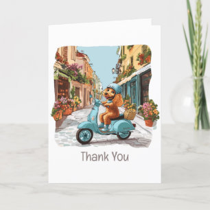 Merci Standard Poodé Chien équitation Scooter