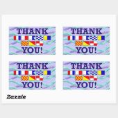 Merci Sticker Drapeau 2 Rectangle (Feuille)