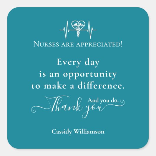 Merci Sticker Patient à Nurse Personnalisé (Devant)