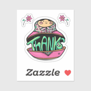 Merci Sticker russe Doll