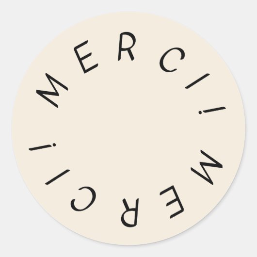 Merci ! Sticker simple Merci de conception à main (Devant)