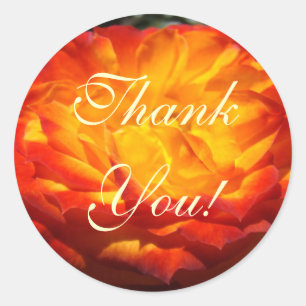 Merci ! stickers Bright Orange Rose Flower art