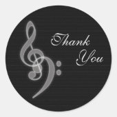 Merci - Stickers Rond Musique (Devant)