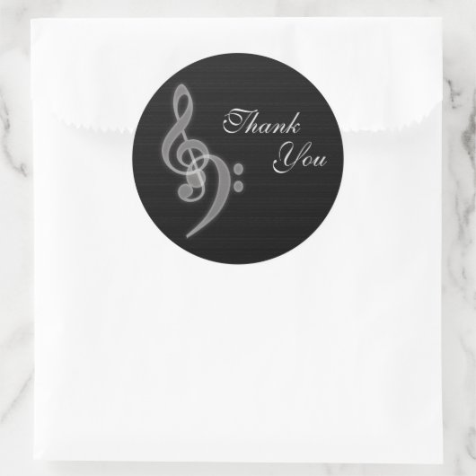 Merci - Stickers Rond Musique (Sac)