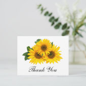 Merci Sunflower Floral Carte postale (Debout devant)