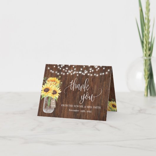 Merci Sunflowers Pays Mariage nuptiale (Devant)