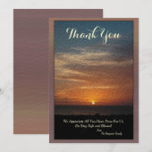 Merci Sunset Tropical Sun Nature Carte personnalis (Devant / Derrière)