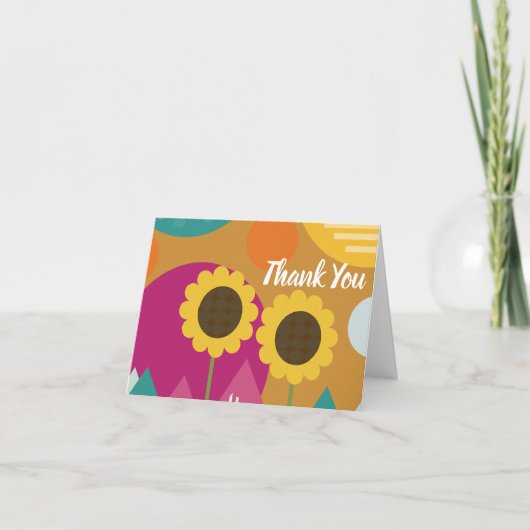 Merci Sunshine Cartes de fête des tournesols (Devant)