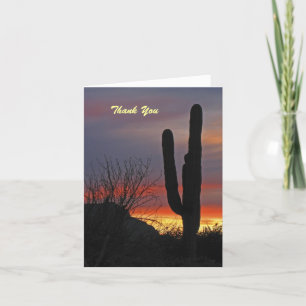 Merci Sympathie Saguaro Cactus Sunset Note Card