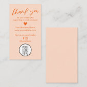 Merci Tangerine Orange Pour Vos Cartes De Commande (Devant / Derrière)