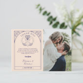 Merci Tarot Lune Cristaux Coeurs Cartes de Mariage (Debout devant)