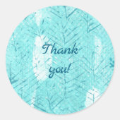 Merci Teal Branches sur Autocollants Turquoise (Devant)