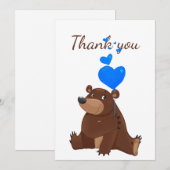 Merci Teddy Bear Balloons Caricature Animaux amusa (Devant / Derrière)