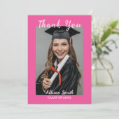 Merci tendance Chic Hot Pink Photo Graduation (Debout devant)