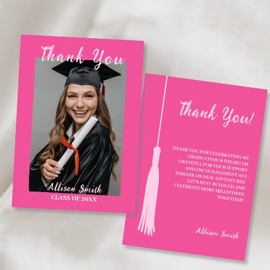Merci tendance Chic Hot Pink Photo Graduation