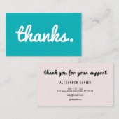 MERCI | tendance coloré merci carte de visite (Devant / Derrière)