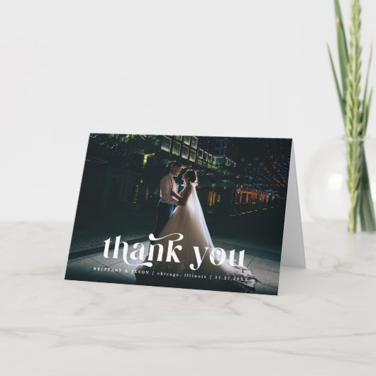 Merci Texte Rétro Photo Mariage (Devant)